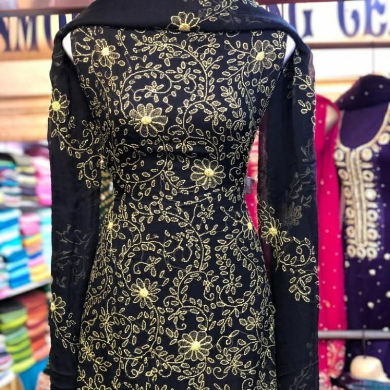 Chiffon Fabric Hand Embroidery