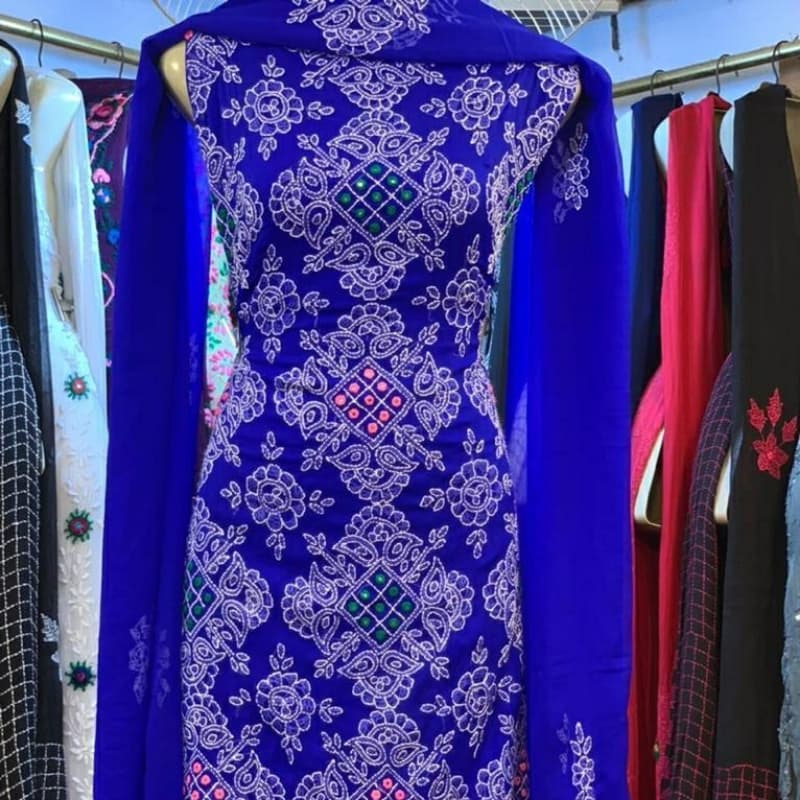 Chiffon Fabric Hand Embroidery