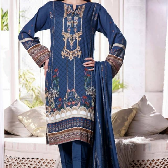 Digital Printed Khaddar Dress