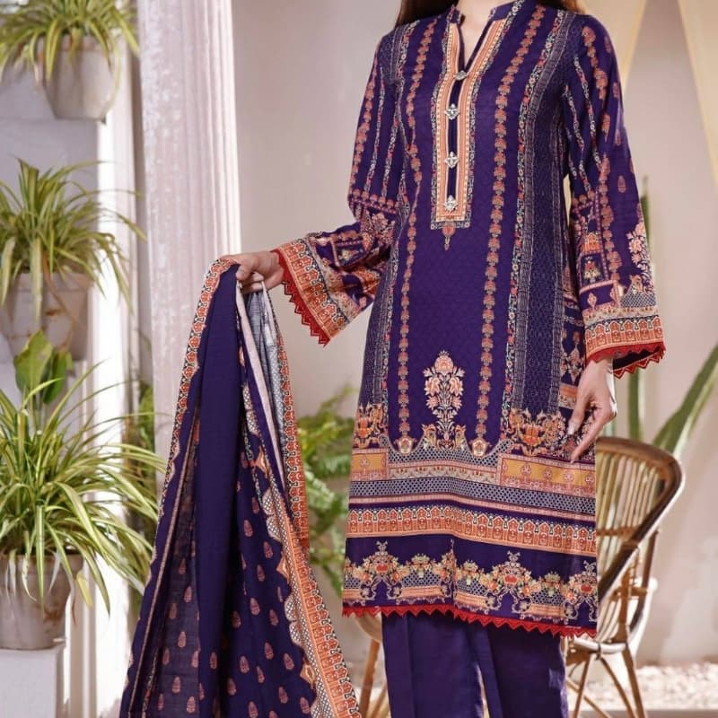 Digital Printed Khaddar Dress