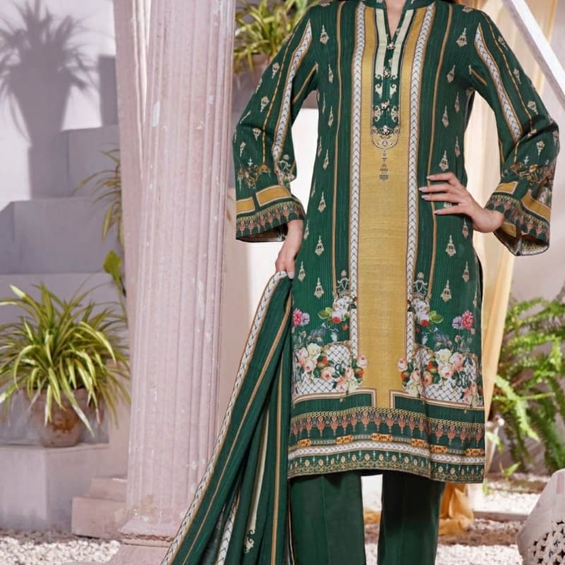 Digital Printed Khaddar Dress