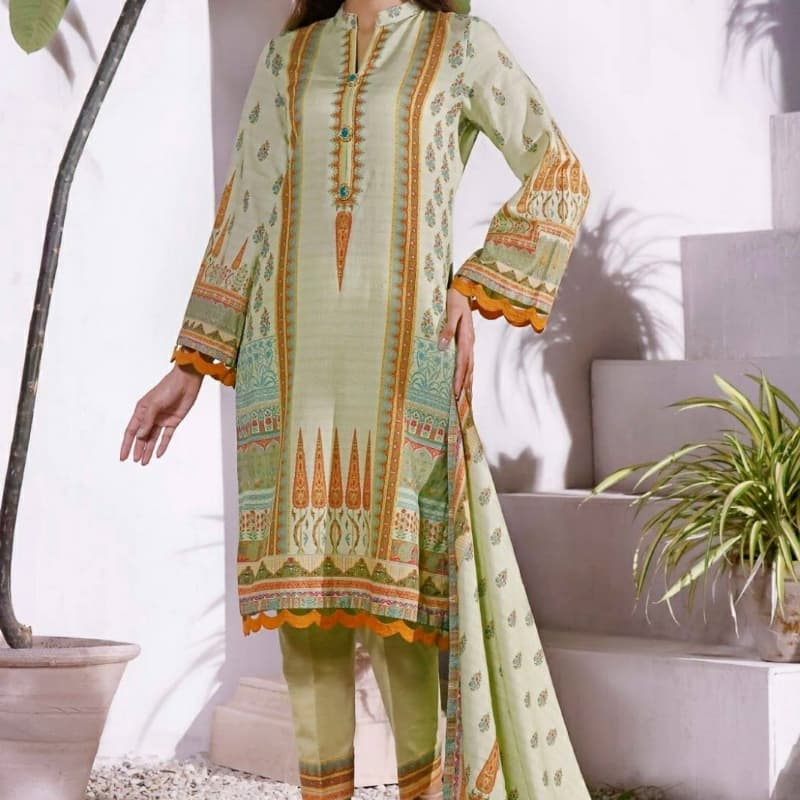 Digital Printed Khaddar Dress