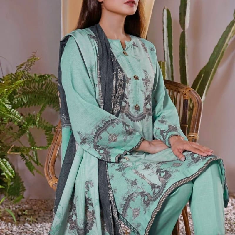 Digital Printed Khaddar Dress