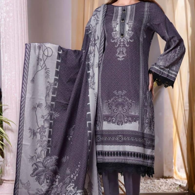 Digital Printed Khaddar Dress